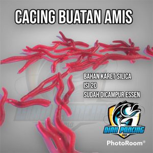 Umpan Pancing Ikan Cacing Buatan aroma Amis Gurih isi 20 pcs