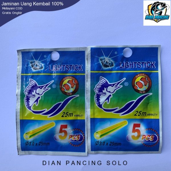 Starlite / light stik / fosfor Lampu Pancing ukuran 3.0 x 25mm isi 5pcs