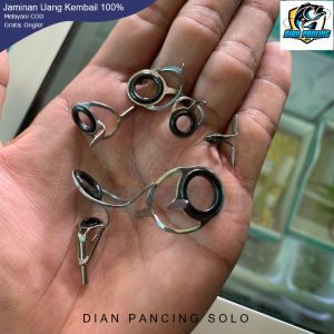 Ring Guide Set ULBC 2 kaki untuk joran Tegek kramik warna Hitam