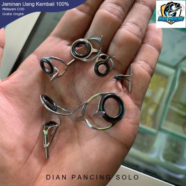 Ring Guide Set ULBC 2 kaki untuk joran Tegek kramik warna Hitam