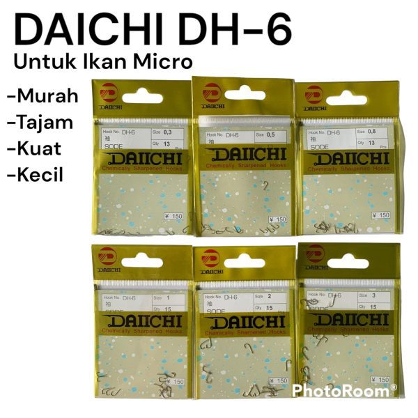 Kail Pancing DAICHI DH-6 Spesialis Ikan Micro Warna Kuning Tanpa Lubang Kail