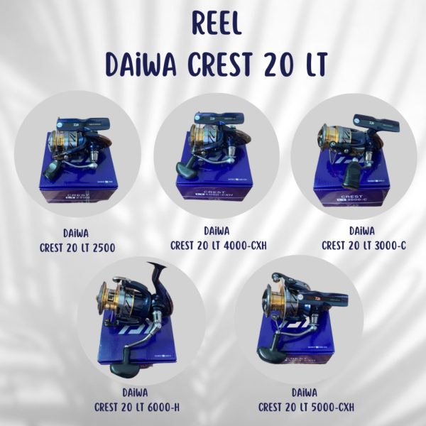 Reel Pancing Daiwa Crest 20 LT Size 2500, 3000, 4000, 5000, 6000 SPINING