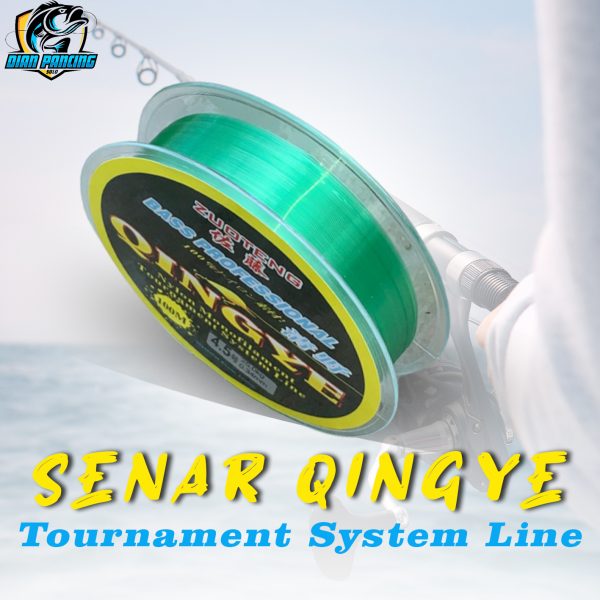 SENAR PANCING QINGYE warna Hijau Toska Bahan Nylon Monofilament Panjang 100m