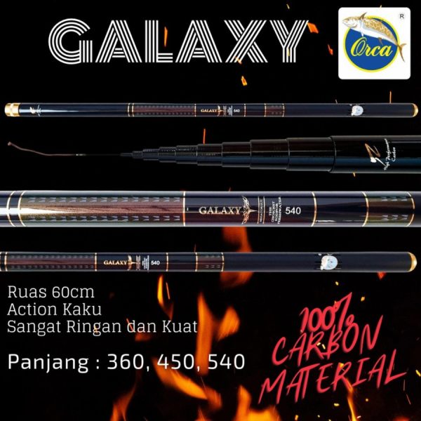 Joran Pancing Tegek Orca Galaxy Bahan Carbon Spec Medium Hard