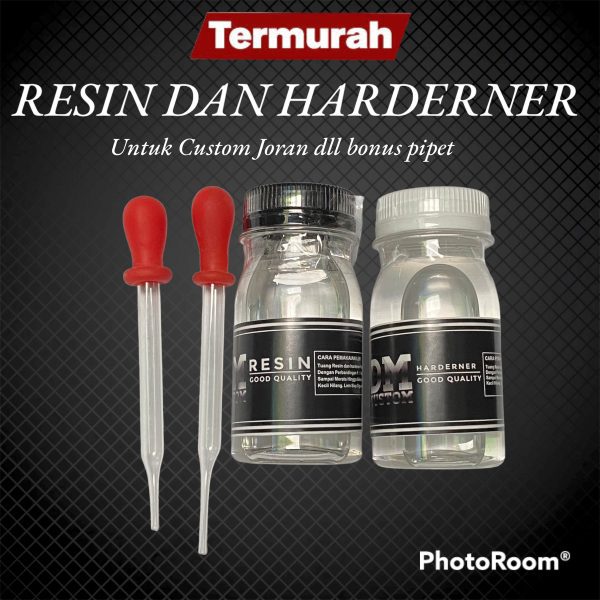 Resin Plus Hardener Cocok Buat Cutom atau Lem Joran Tegek Free Sepasang Pipet Tetes