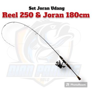 Set Joran Udang 180cm Sambung 2 ukuran Reel Spinning 250 Murah