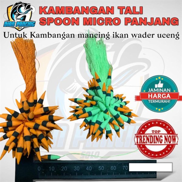 Kambangan ikan wader spoon lancip tali panjang isi 10