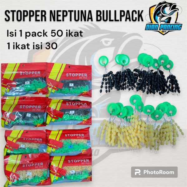 Stopper 50 ikat Neptuna Bullpack Oval isi 30/ikat untuk memancing