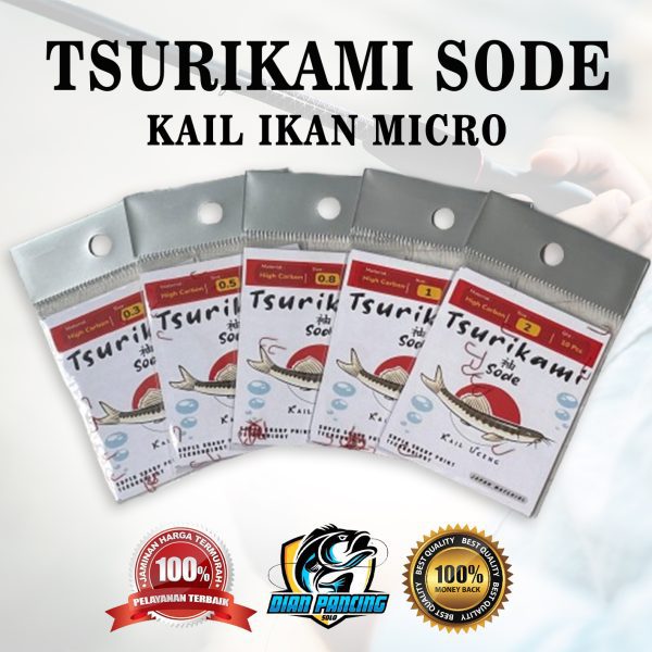Kail Pancing Tsurikami Sode pancing ikan micro Non Lubang