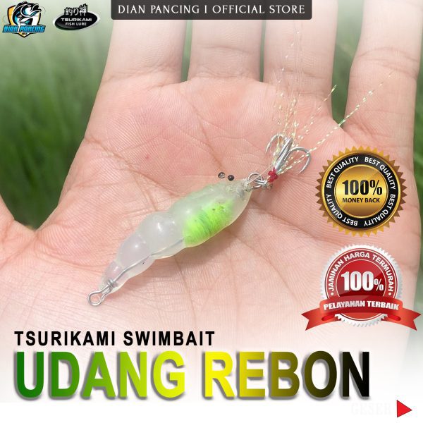 Umpan Casting Tsurikami Udang Rebon Swimbait bahan silikon