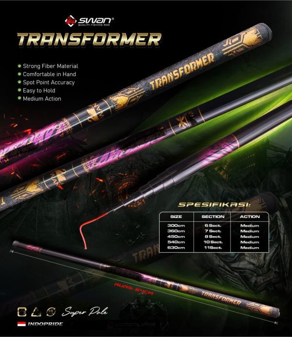 Joran Tegek Swan Transformer Bahan Fiber Spek Lentur - Gambar 2