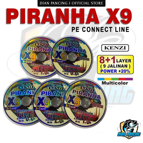 Senar Pancing PE Kenzi Piranha X9 PE Multi Color