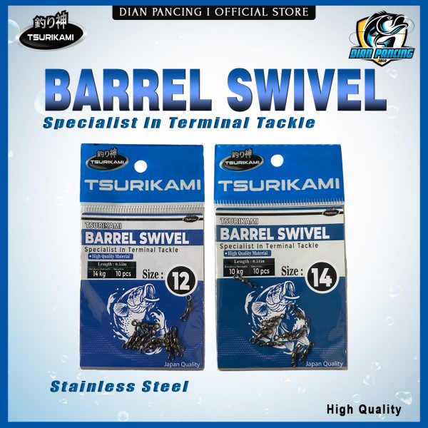 Barrel Swivel Tsurikami Penghubung Senar dan kail umpan Untuk mencegah senar melintir dan keriting