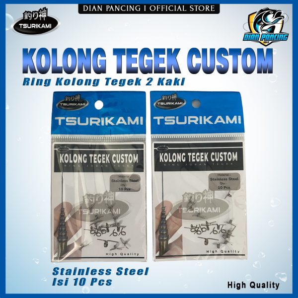 Ring Kolong Tegek Custom Tsurikami Stainless Steel 2 kaki isi 10/pack