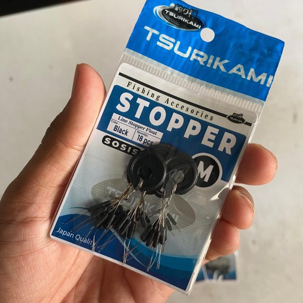 Stopper Pancing Tsurikami Oval dan Sosis warna hitam berbagai ukuran - Gambar 5