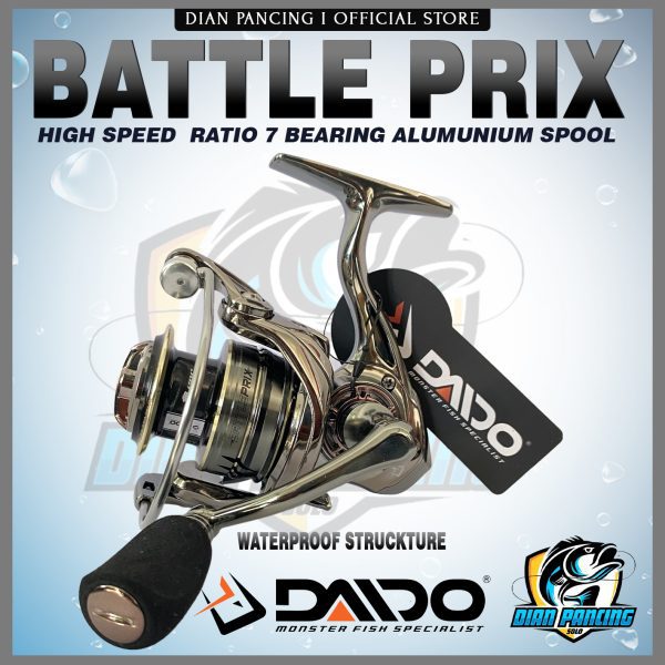 REEL DAIDO BATTLE PRIX 7 BEARING ALUMUNIUM SPOOL 1000 SAMPAI 6000