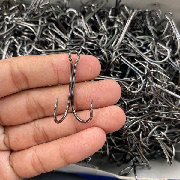 Kail Double Hook Mata Kail Pancing Bahan Carbon Steel - Gambar 3