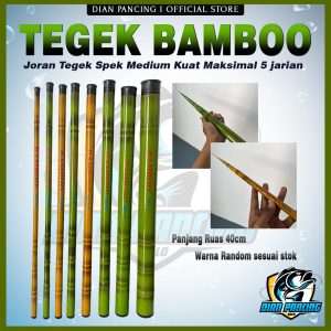 Joran Tegek Bamboo Ruas Pendek Joran Pancing Fiber Spek Medium