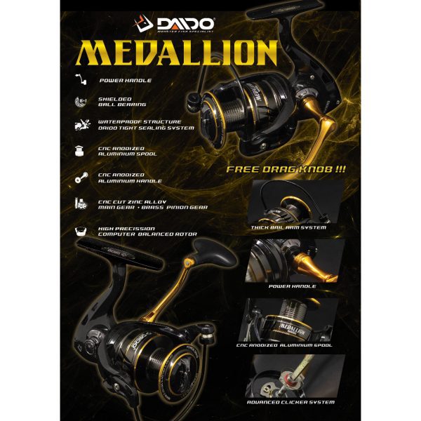 REEL DAIDO MEDALLION 7 BEARING ALUMUNIUM SPOOL DAN HANDLE - Gambar 3