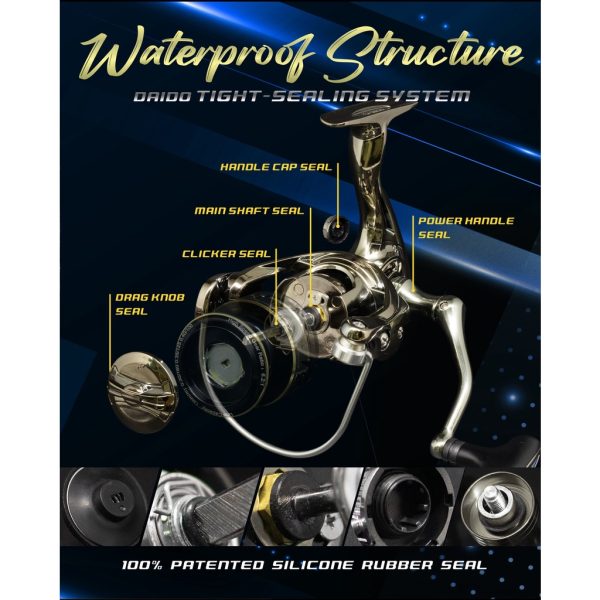 REEL DAIDO BATTLE PRIX 7 BEARING ALUMUNIUM SPOOL 1000 SAMPAI 6000 - Gambar 5