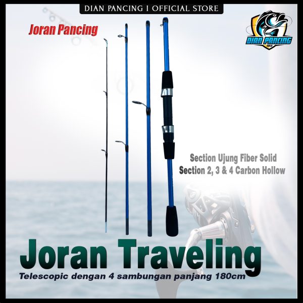 Joran Pancing Traveling Biutifu 180 Spinning dengan 4 Section - Gambar 7