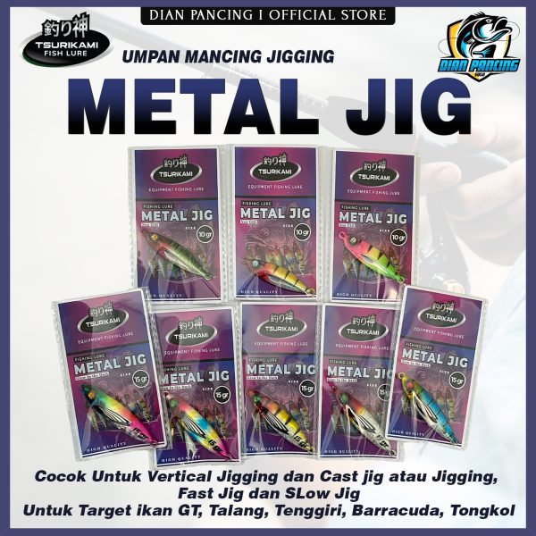 Umpan Metal Jig Tsurikami berat 10 gram dan 15 gram untuk mancing casting Jigging - Gambar 8
