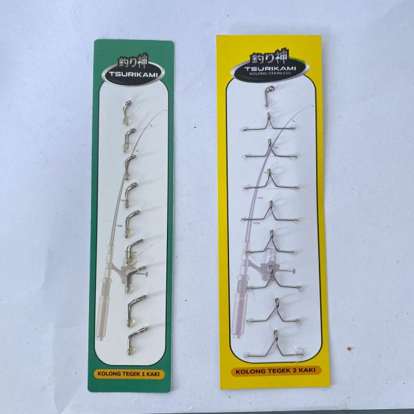 KOLONG RING Tegek Satinlees 2 Kaki dan 1 Kaki untuk TEGEK dan JORAN isi 9 mancing pancing - Gambar 7