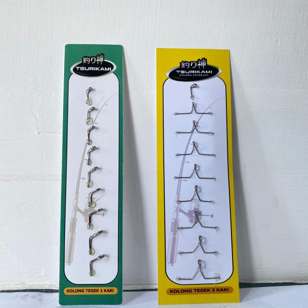 KOLONG RING Tegek Satinlees 2 Kaki dan 1 Kaki untuk TEGEK dan JORAN isi 9 mancing pancing - Gambar 3