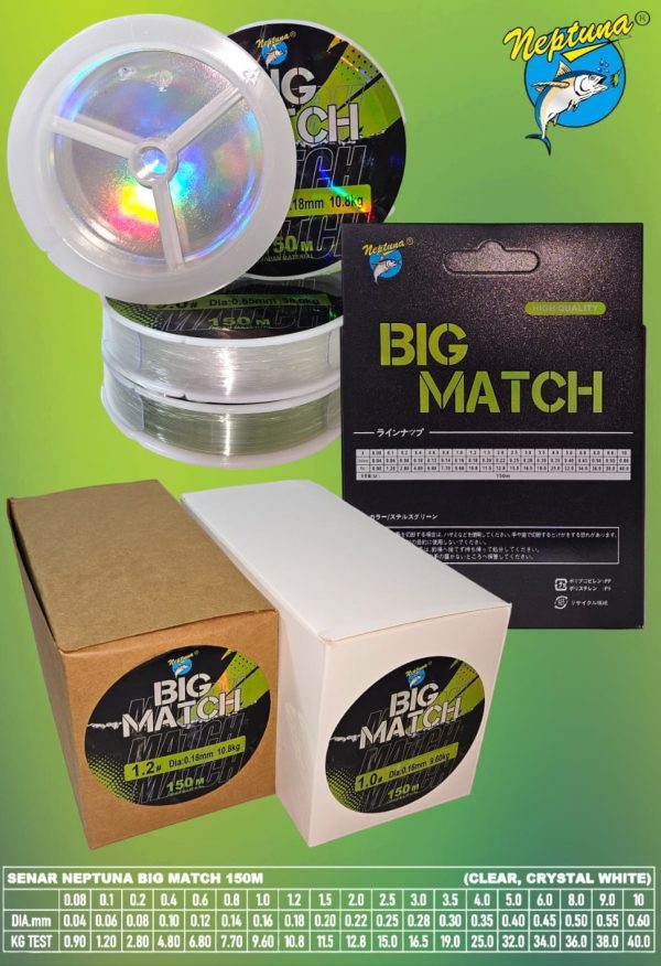 Senar Neptuna Big Match 150M Lembut Mudah Tenggelam dan Tahan Gesekan - Gambar 4