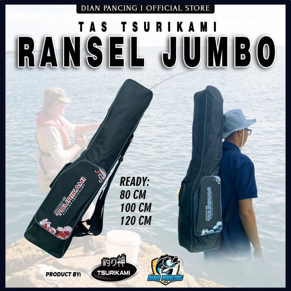 Tas Ransel Jumbo Tusrikami untuk perlengkapan memancing lebih mudah dan nyaman kapasitas besar