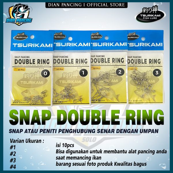 Snap Double Ring Tsurikami Peniti pancing kuat berkualitas