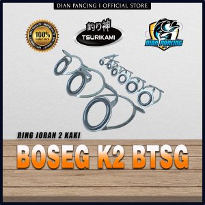 RING SET 2 KAKI BOSEG 2K BTSG Stainless Steel Keramik halus untuk joran pancing