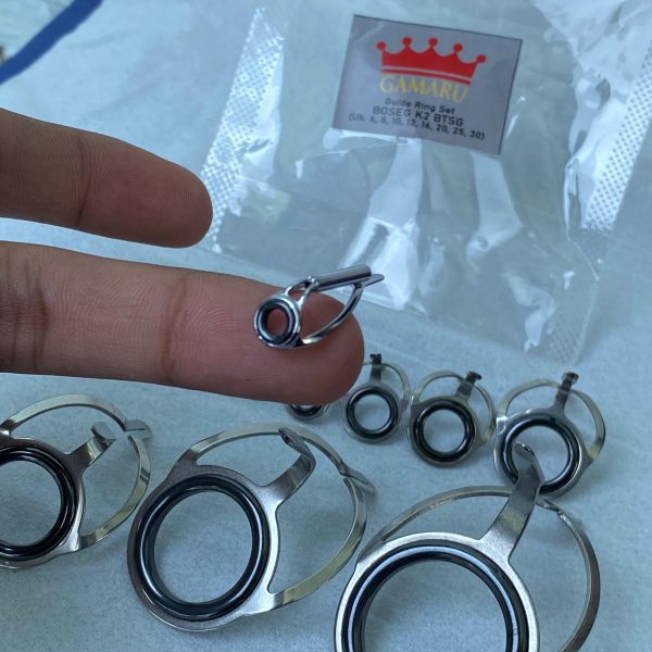 RING SET 2 KAKI BOSEG 2K BTSG Stainless Steel Keramik halus untuk joran pancing - Gambar 5