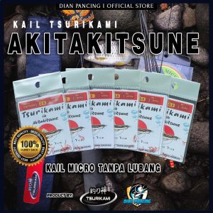 Kail Pancing Tsurikami Akitakitsune Tanpa Lubang Senar Kail Micro Fish Tajam dan kuat isi 10pcs