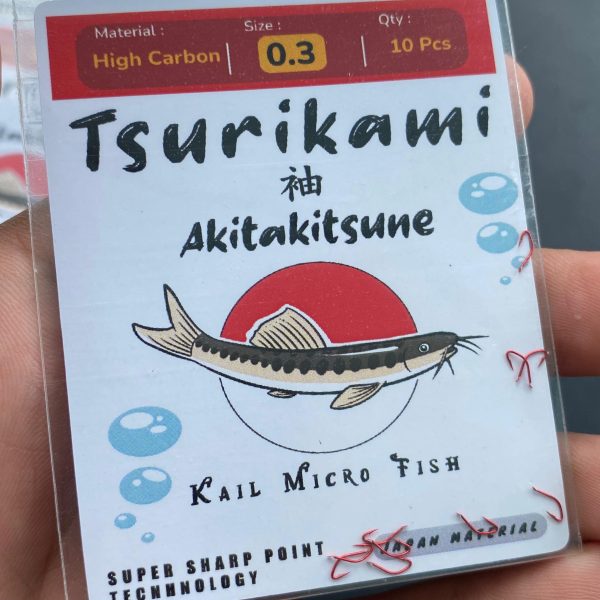 Kail Pancing Tsurikami Akitakitsune Tanpa Lubang Senar Kail Micro Fish Tajam dan kuat isi 10pcs - Gambar 6