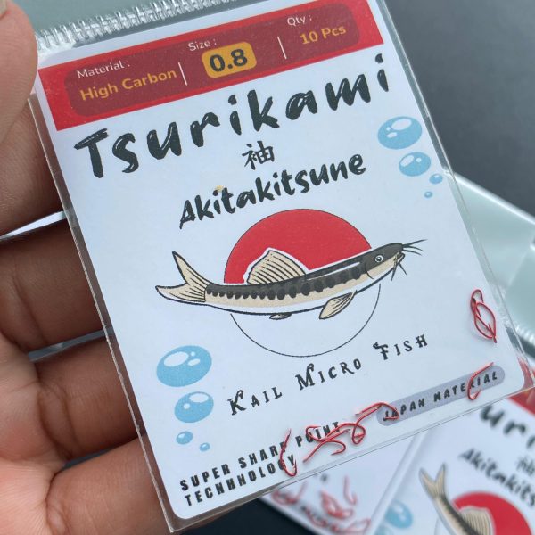 Kail Pancing Tsurikami Akitakitsune Tanpa Lubang Senar Kail Micro Fish Tajam dan kuat isi 10pcs - Gambar 4
