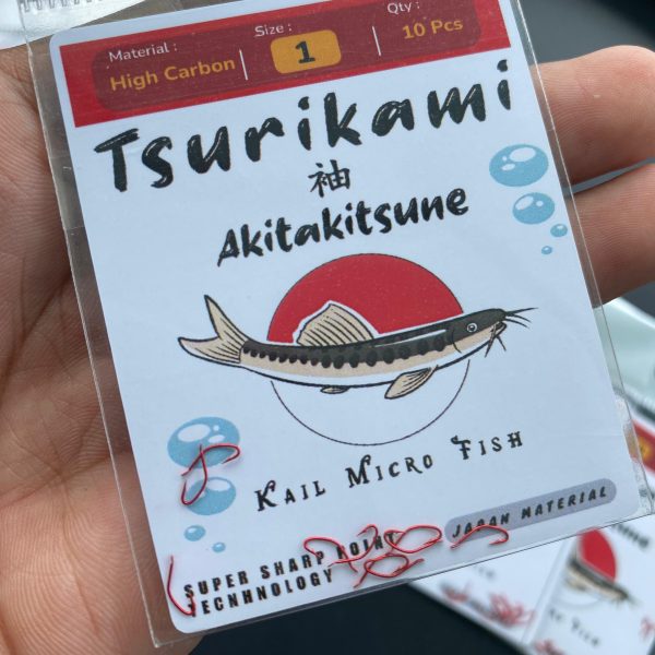 Kail Pancing Tsurikami Akitakitsune Tanpa Lubang Senar Kail Micro Fish Tajam dan kuat isi 10pcs - Gambar 5