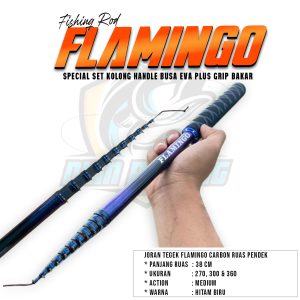 Joran Pancing Tegek Set Kolong Flamingo Ruas Pendek Handle Busa Eva Medium Action