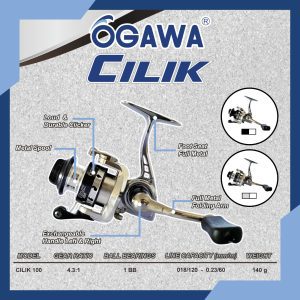 Reel Pancing Ogawa Cilik 100 Mini Reel Full Besi Kuat