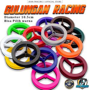 Gulungan Senar Racing plastik bentuk velg diameter 10.5 cm tempat senar rol senar klotok recing
