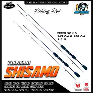 Joran Pancing TSURIKAMI SHISAMO 165 dan 180cm Sambung 2 Fiber Solid cocok buat udang , wader dan hampili
