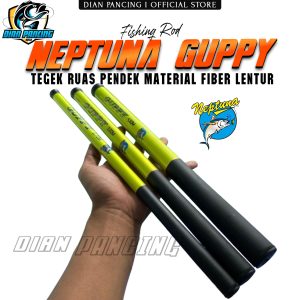 Joran Tegek Neptuna GUPPY Ros Pendek Bahan Fiber Spek Lentur Harga Murah