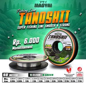 Senar Pancing MASYAI TANOSHII Murah Senar 50 meter Monofilament Lembut dan kuat Reel