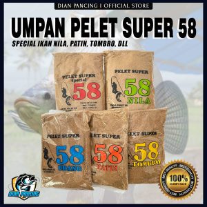 UMPAN PELET 58 SUPER UMPAN PANCING JITU DI SEMUA SPOT PEMANCINGAN Target Ikan Galatama Nila, Ikan Mas, Patin, dll