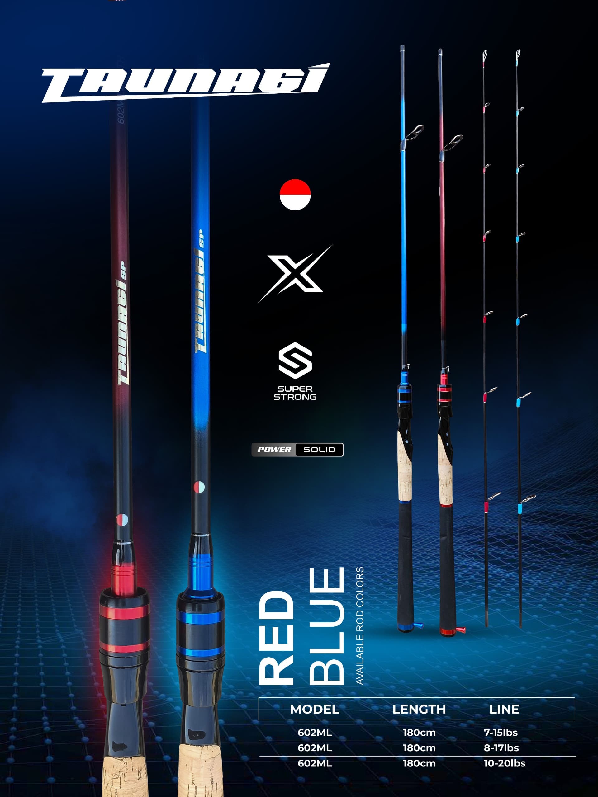 TAUNAGI Carbon Fiber Fishing Rod 602ML Panjang 180 cm Sambung Dua