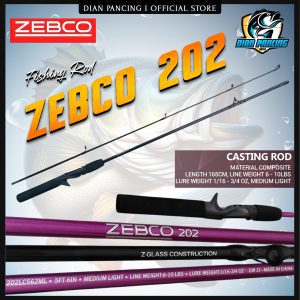 Joran BC Murah Composite Zebco 202 Panjang 165cm Sambung 2
