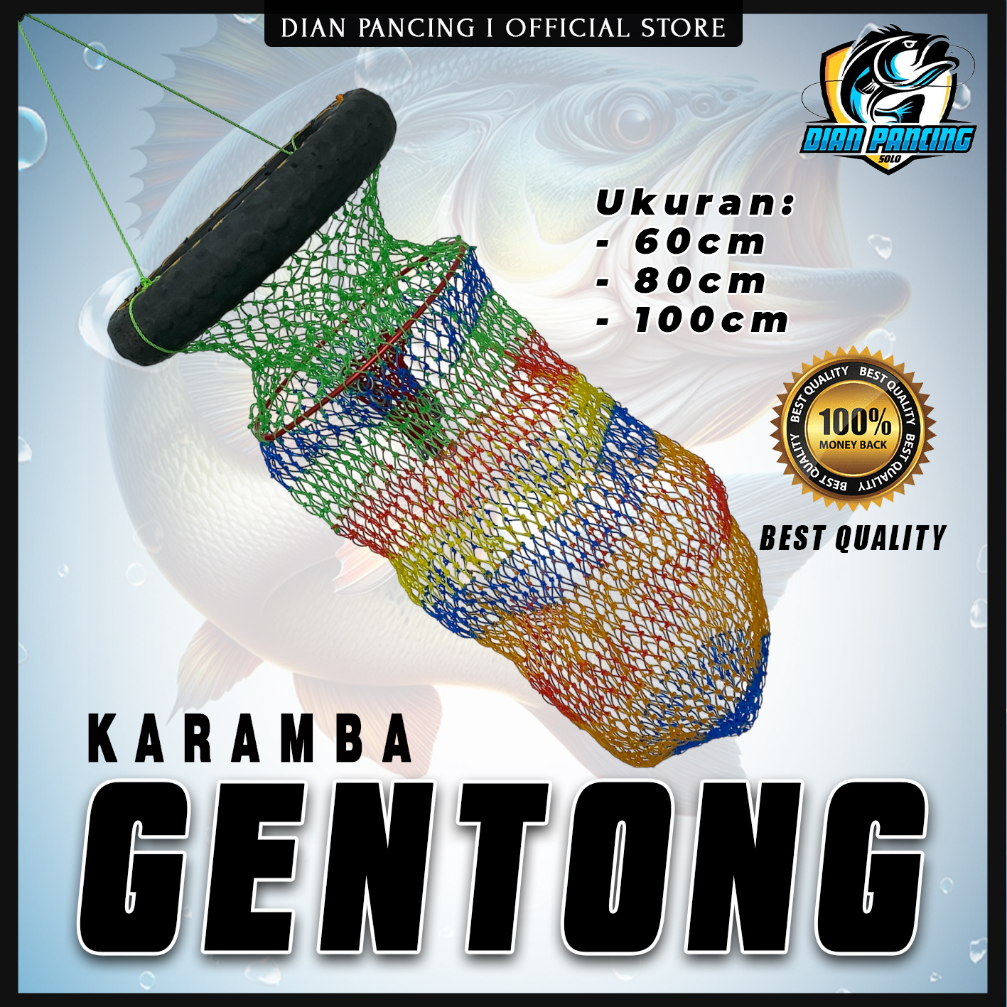 KARAMBA GENTONG BAHAN ANTI KEPITING KUAT DAN KAPASITAS BESAR PANJANG 60CM 80CM & 100CM
