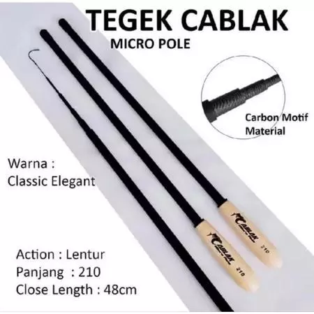 TEGEK CABLAK MICRO POLE 210CM Panjang 210cm Ruas tertutup 48cm Berat 70gr Jumlah ruas 6pcs - Gambar 3