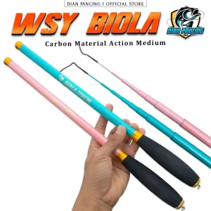 Tegek CARBON BIOLA Fishing Rod Handel Spon Eva Ros Pendek Medium Action