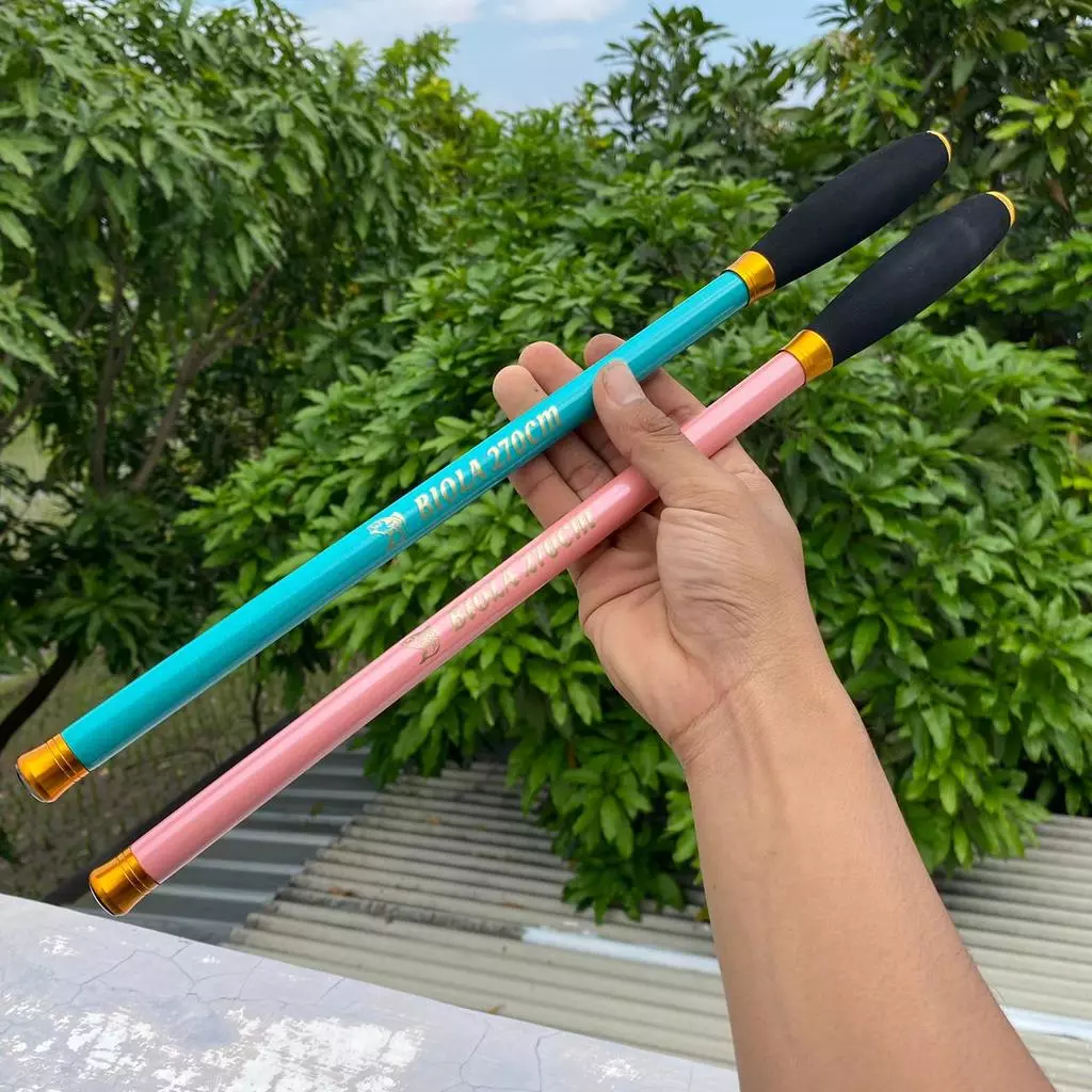 Tegek CARBON BIOLA Fishing Rod Handel Spon Eva Ros Pendek Medium Action - Gambar 2